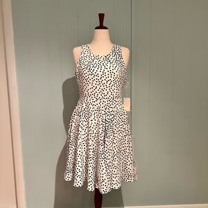 41 Hawthorn White Black Fit and Flare Midi Dress